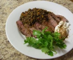 Lamb Backstrap with Spiced Lentil Ragout