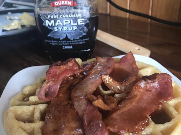 Waffles with Maple Bacon
