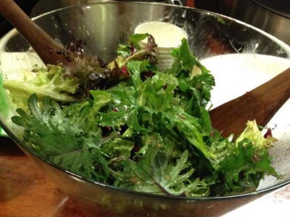 Green Salad with a Coconut and Cultured Vegetable Vinaigrette