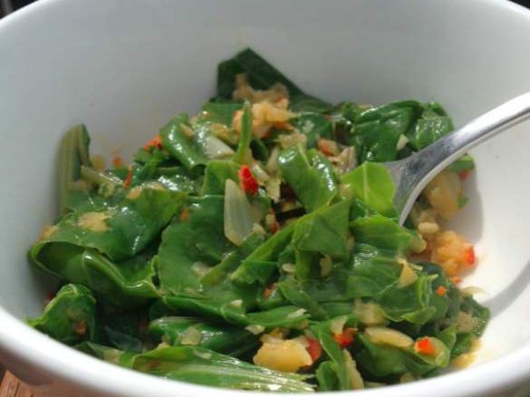 Sautéed beetroot greens