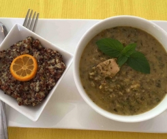 Thai Aromatic Herb Chicken Served With Cumquat Quinoa