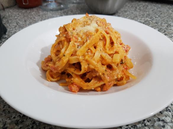 Creamy Fettuccini with Tuna