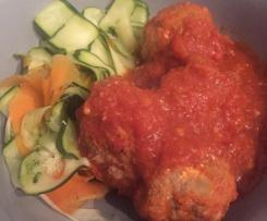 Feta Meatballs with red sauce
