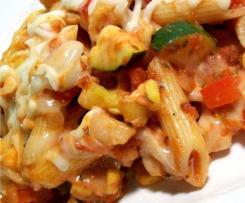 Variation Butternut pumpkin and vegetable macaroni cheese pasta bake