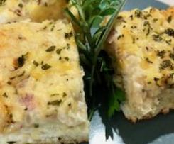 Bacon, onion and cheese slice