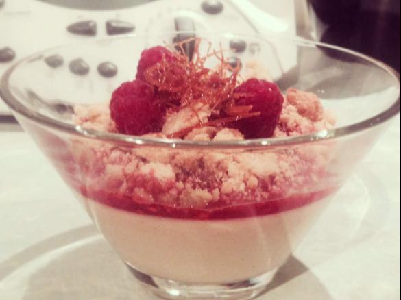 MKR White Chocolate Custard with Berry Compote & Macadamia Crumb