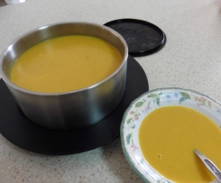 Pumpkin and Potato Soup with Curry and Bacon