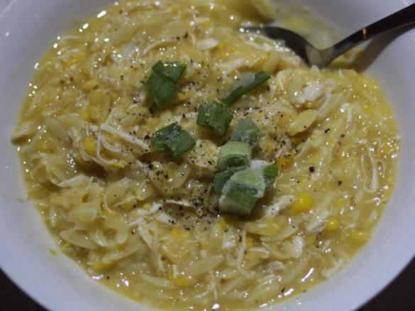 Chicken, Corn and Risoni Soup