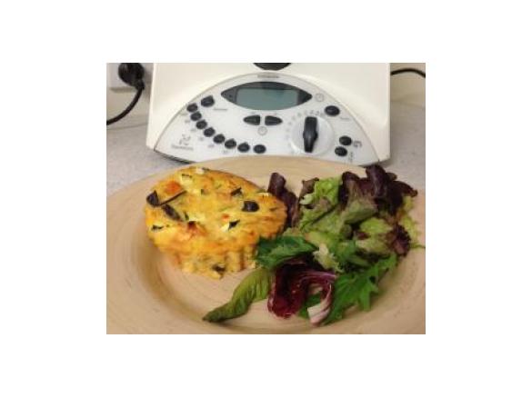 Feta, sweet potato & eggplant frittata