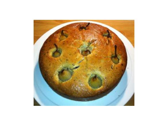 Vanilla Poached Pear & Almond Cake