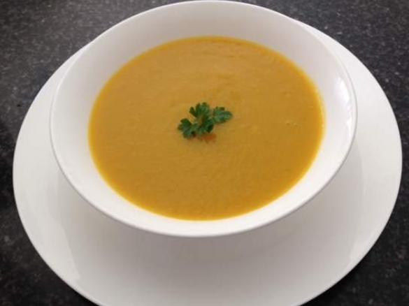 Pumpkin, Sweet Potato and Leek Soup