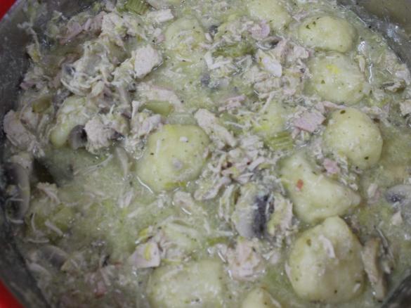 Chicken and leek casserole with varoma steamed parmesan dumplings
