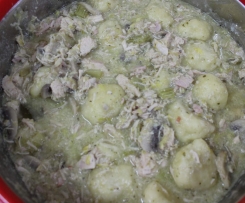 Chicken and leek casserole with varoma steamed parmesan dumplings
