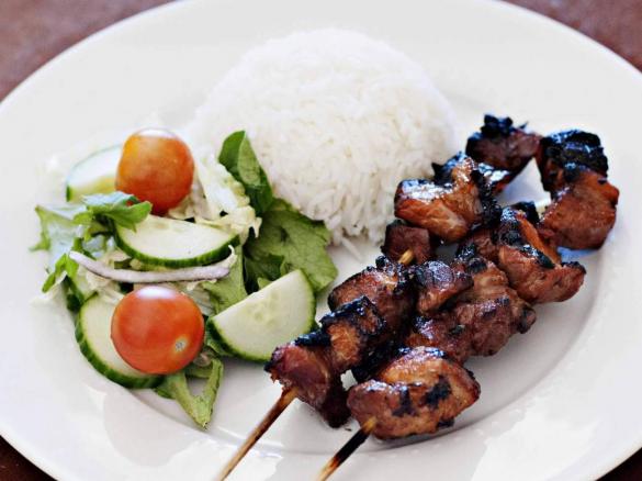 Barbecue Pork Belly Skewers