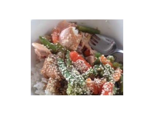 Super Surfing Salmon with Coconut Rice & Magic Seeds - A Great Varoma Meal!