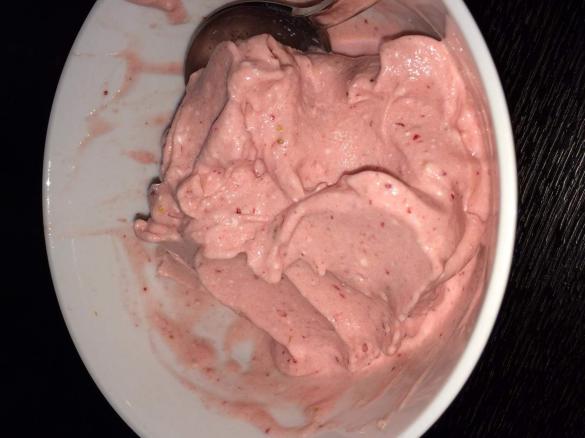 Strawberry, banana, coconut ice cream