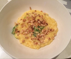 Chicken & Pumpkin Risotto with Baby Spinach & Pine Nuts