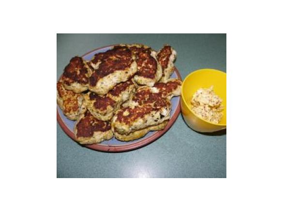 Nutty Chicken Patties with Mustard Butter