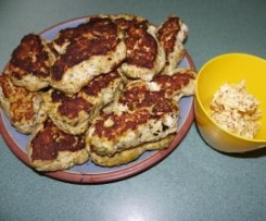 Nutty Chicken Patties with Mustard Butter