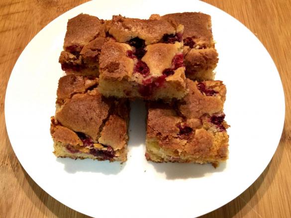 White Chocolate, Raspberry and Coconut Slice