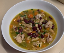 Chunky chicken and mixed bean soup low GI