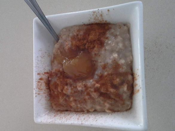 Hearty coconut and fruit oats porridge