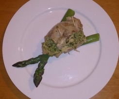 Ham & Asparagus Stuffed Chicken with Asparagus Soup