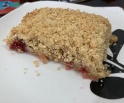 family sized Apple and raspberry crumble