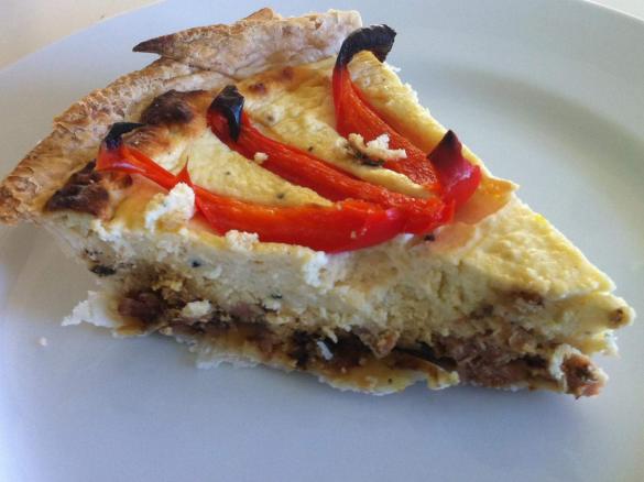Bacon, Ricotta & Roast Capsicum Quiche