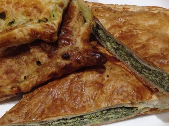 Cheese and spinach triangles