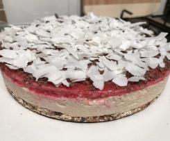 Raw Raspberry and Coconut Cheesecake