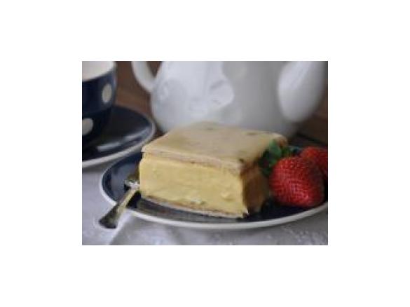 Vanilla Slice with Passionfruit Icing