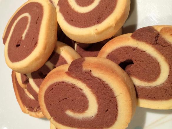 Choc Vanilla Pinwheel Cookies