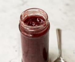 Strawberry & Rhubarb Jam {a healthy version}