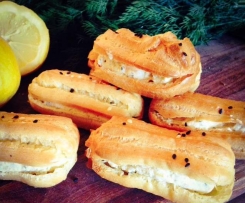 Savoury Eclairs filled with Smoked Salmon, Dill and Horseradish Cream