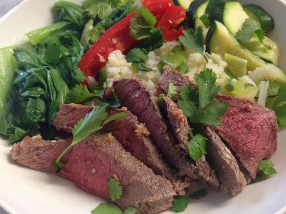 Beef & Veg 'Stirfry' with Cauliflower "Rice"