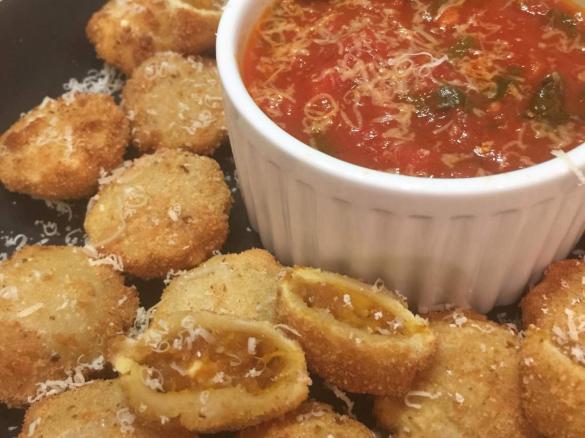 roast pumpkin, caramelised onion and feta ravioli