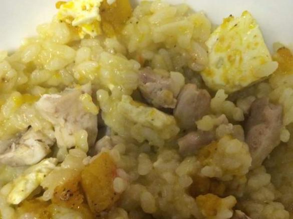 Roast Pumpkin, Spinach, Feta & Chicken Risotto