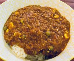 Curried mince with rice