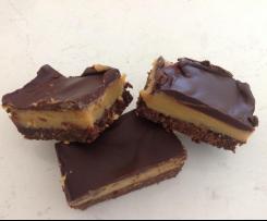 Double choc caramel slice