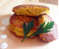 Sweet Potato, Sweet Corn and Haloumi Patties