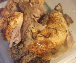 Roast Chicken with Spice Rub, Stuffing & Gravy