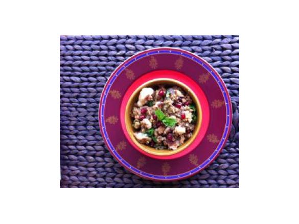 Freekeh with Cauliflower, Pomegranate and Mint