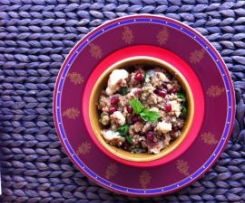 Freekeh with Cauliflower, Pomegranate and Mint