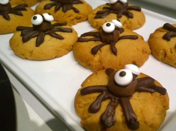 Peanut butter spider cookies