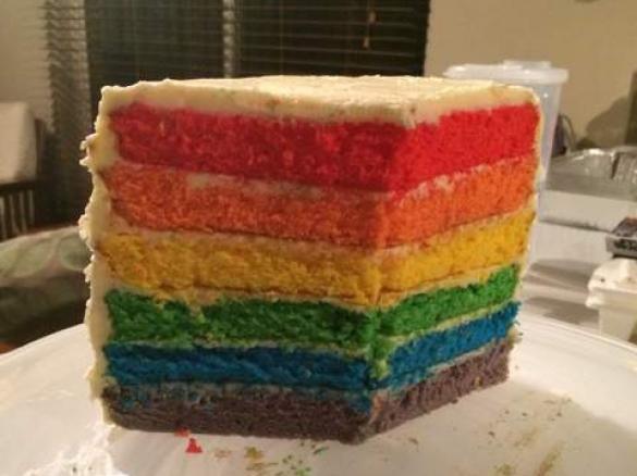 Rainbow Vanilla Cake 