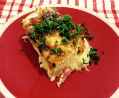 Potato, ham and cheese lasagne