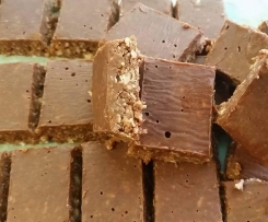 Raw peanut butter choc slice