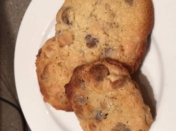Gluten free clone of nestle's chewy condense milk choc chip cookies with peanuts