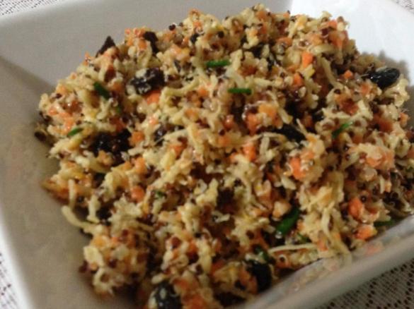 Quinoa, carrot, coconut and ginger salad